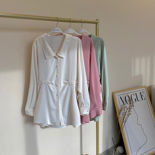 金蘑菇菇［双珠收腰］垂坠感设计2way长袖防晒衬衫外套 商品图2