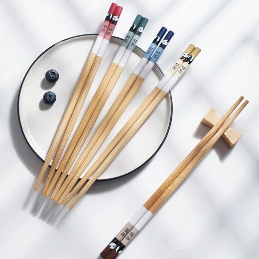 美丽雅熊猫家族印花分餐筷５双装 商品图2