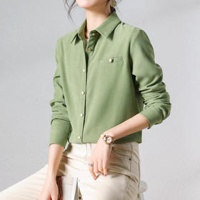 港味复古衬衫女，别致小众设计感上衣新款加厚衬衣TR-LXH89054