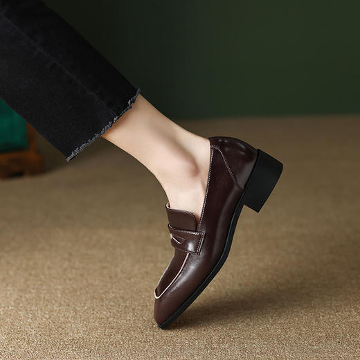春秋新款，厚底方头一脚蹬小皮鞋TYM-6148 商品图10