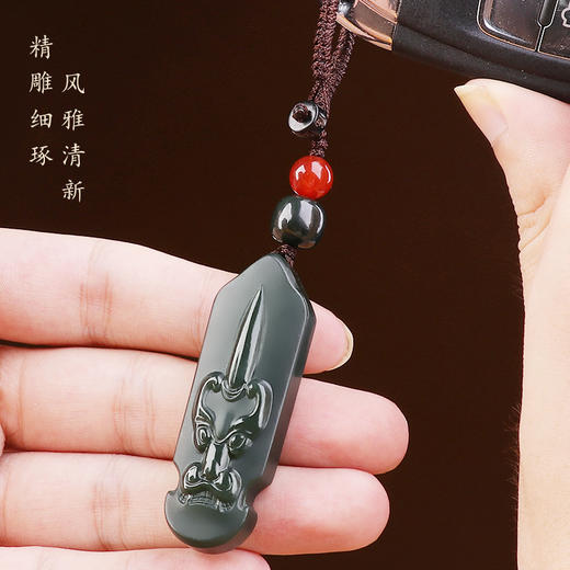 【霸王独角貔貅和田青玉挂件】带证书 商品图4