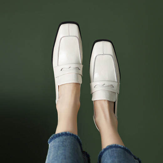 春秋新款，厚底方头一脚蹬小皮鞋TYM-6148 商品图3