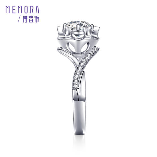 MEMORA诗普琳玫瑰誓约系列白色18K金钻石星光片显大钻戒DR2228 商品图2