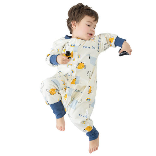 2023新款婴儿睡袋春秋纯棉双层宝宝分腿睡袋儿童秋季空调房防踢被 商品图3