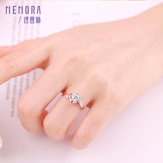 MEMORA诗普琳诗普琳珠宝玫瑰誓约18K金钻石戒指婚戒DR2156 商品图3