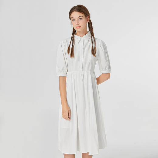 famecoco范可儿修身文艺裙子高级感女春秋翻领气质衬衫裙超仙F211FA119 商品图1