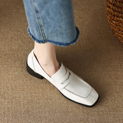 春秋新款，厚底方头一脚蹬小皮鞋TYM-6148 商品图2