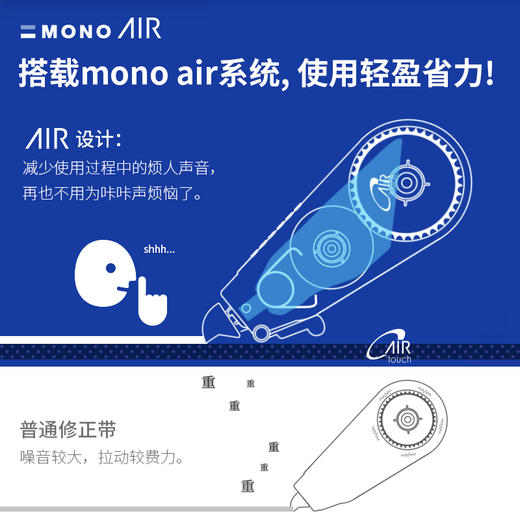 tombow蜻蜓笔式5mm*6m MONO AIR笔形修正带mono涂改带实惠装大容量彩色改正改字带可替换芯学生用 商品图2