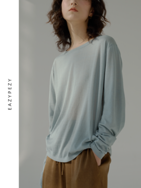 EAZYPEZY 2023SS 高精纺丝棉圆领套头衫