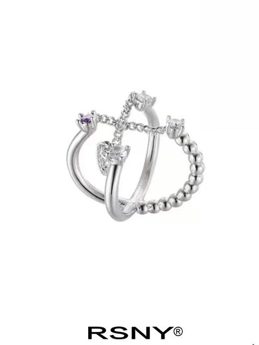 【刘涛/张紫宁同款】带链交错开口戒指#F1059 商品图0