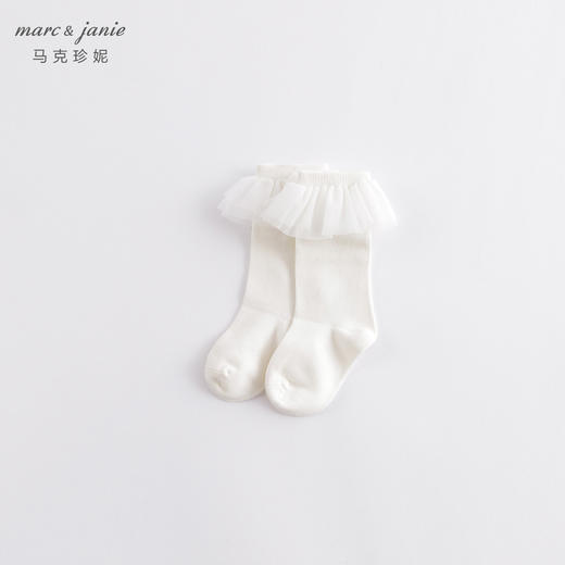 马克珍妮春装新款 女童田园风网纱花边中筒袜 儿童袜子230958 商品图2