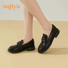 Safiya/索菲娅 新潮学院风2023年春季新款软皮低跟复古JK英伦小皮鞋 SF31112412