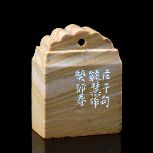 闲章孤品003658:毓慧篆刻“君子之交淡如水” 闲章木纹石 商品图1