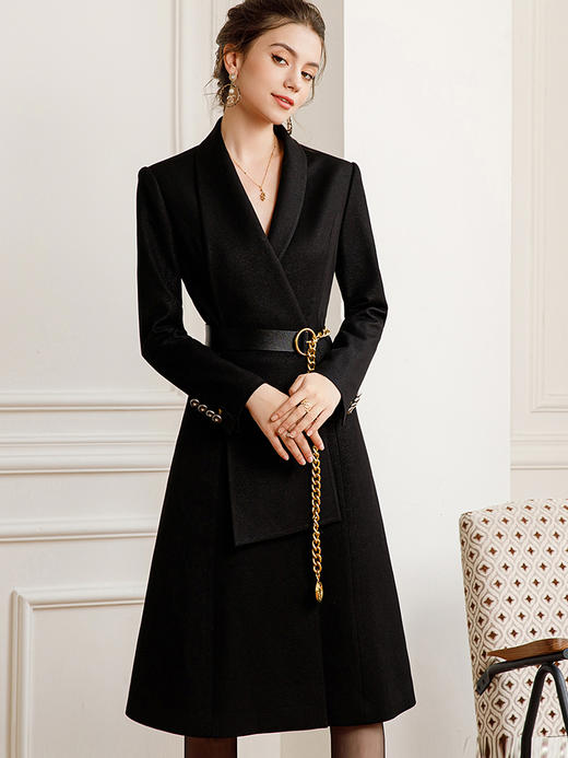 西装职业连衣裙女秋装2022年新款高级感黑色外套ol长袖中长款裙子 商品图1
