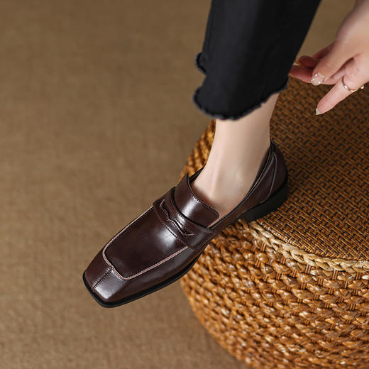 春秋新款，厚底方头一脚蹬小皮鞋TYM-6148 商品图11