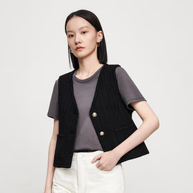 INANDON2023春款小香风短款羊毛粗花呢外套女百搭宽松春秋小个子上衣西装