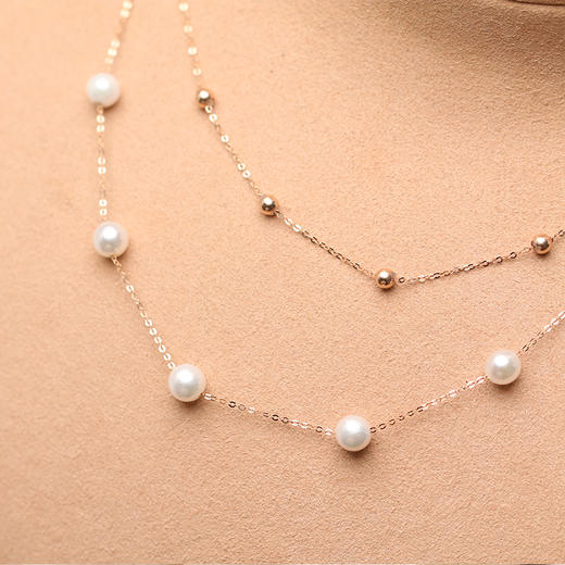 美裕 【星澜】金18K海水珍珠链牌 5-5.5mm白 105996 商品图4