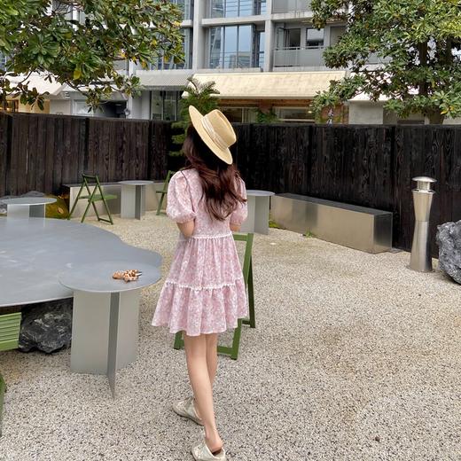 金蘑菇菇【夏至未至】立体感气质小花花v领连衣裙 商品图2