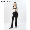 NEELLY纳俪商场同款气质V领针织衫女撞色黑边单排扣开衫上衣时尚N23022A01079 商品缩略图1