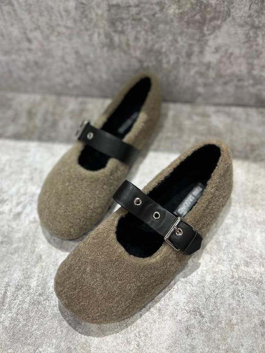 IUIU SECOND 加绒平底玛丽珍一脚蹬穆勒拖拖鞋U21CE36711 商品图3