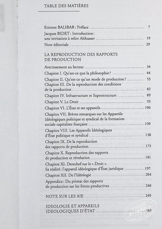 【中商原版】路易 阿尔都塞 论再生产 法文原版 Sur la reproduction Louis Althusser 商品图5