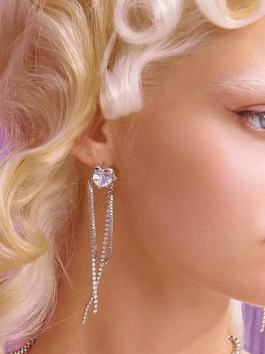 【黄霄云/景甜同款】液态爱心长链耳环#1041 商品图1