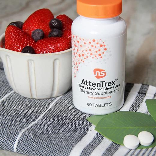 【专注力多巴胺因子-儿童咀嚼片】AttenTrex L-酪氨酸+活性B6+VC 儿童喜欢树莓口味咀嚼片  专注力和学习注意力 商品图0