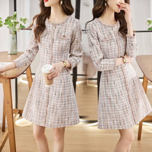 春装新款，时尚显瘦小香风连衣裙HR-ZYF2301 商品图0