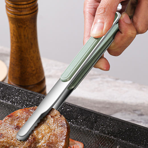 「两色可选！颜值两件套」骏塑厨房剪刀不锈钢韩式烤肉剪刀夹子套装 鸡骨剪食物夹烧烤夹套装厨房用品 商品图3