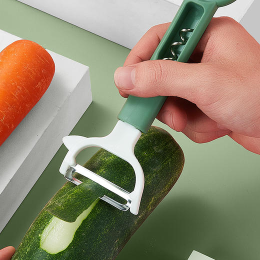 「颜值派！厨房三件套」厨房剪刀韩式烤肉夹子削皮器套装 多功能削皮刀红酒开瓶器烧烤套装厨房用品 商品图2