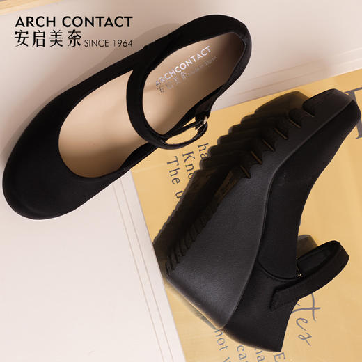 ARCHCONTACT安启美奈坡跟百搭舒适休闲玛丽珍女鞋49606 商品图1
