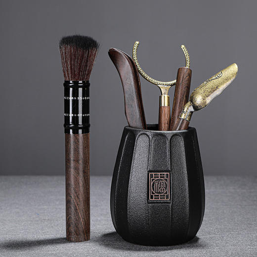 「四款可选！六君子套装」黑檀木茶道六君子套装 功夫茶具配件6君子泡茶工具茶针夹茶刀餐饮用具父亲节礼物 商品图0