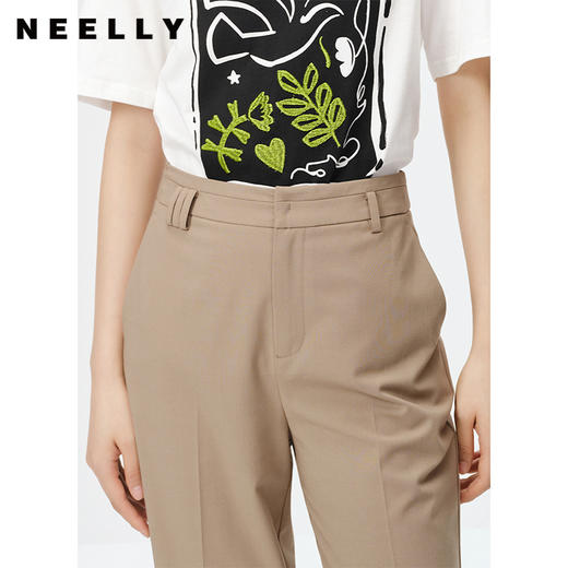 NEELLY纳俪商场同款2023春季新款西装裤女百搭时尚直筒哈伦裤显瘦N23022H01103 商品图3