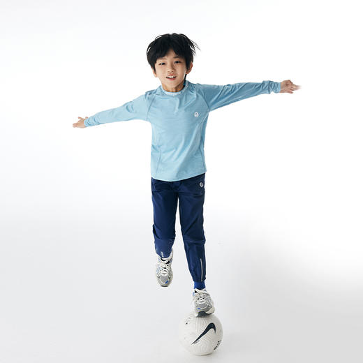 onmygame春装男童运动T恤儿童户外训练打底衫中童宽松长袖 商品图1
