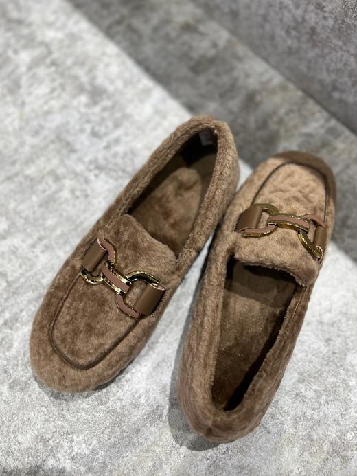 IUIU SECOND 新款加绒深口毛毛一脚蹬乐福鞋U23AM11771 商品图5