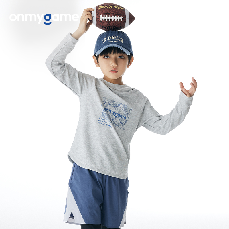 onmygame男女童可穿春装儿童连帽卫衣户外运动衣打底衫童装上衣