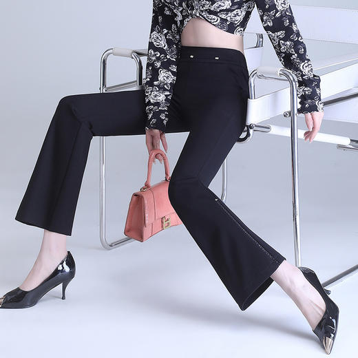 弹力高腰喇叭裤，春季女装新款休闲裤时尚气质长裤子MYX-72177 商品图1