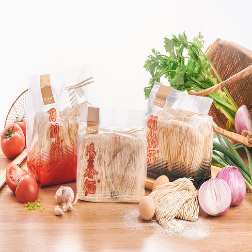 台湾阳光晒干的刀削面、关庙面、阳春面 面条根根分明 色泽白净均匀 面皮饱满 薄厚适中 面香味扑面而来|百里食0115 商品图1