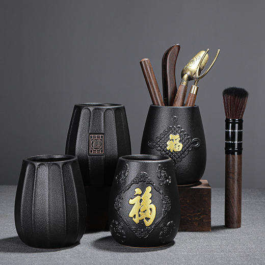 「四款可选！六君子套装」黑檀木茶道六君子套装 功夫茶具配件6君子泡茶工具茶针夹茶刀餐饮用具父亲节礼物 商品图1