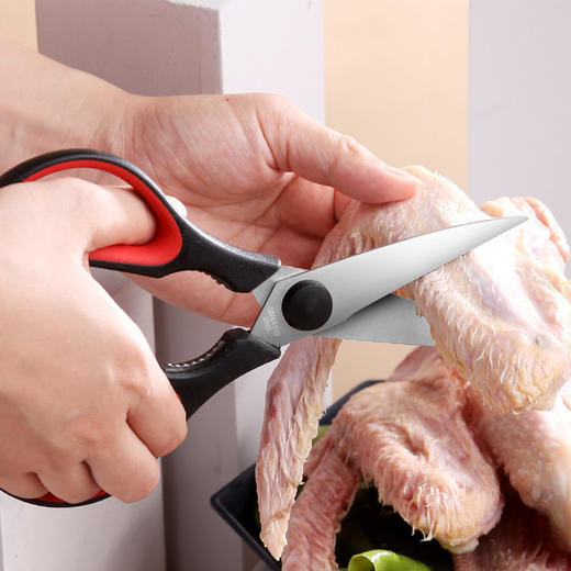 「多功能厨剪！4款配色」家用剪刀多功能厨房用品剪刀不锈钢鸡骨剪鸡骨剪食物烤肉剪刀 商品图1