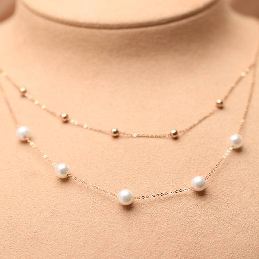 美裕 【星澜】金18K海水珍珠链牌 5-5.5mm白 105996 商品图3
