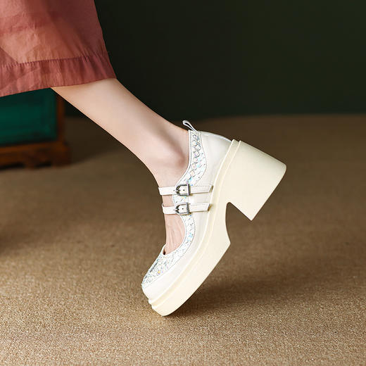 春季新款，厚底高跟浅口玛丽珍鞋TYM-6143 商品图1