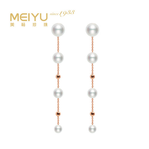 美裕 【流影】金18K海水珍珠耳钉 3.5-6mm白 106301 商品图0