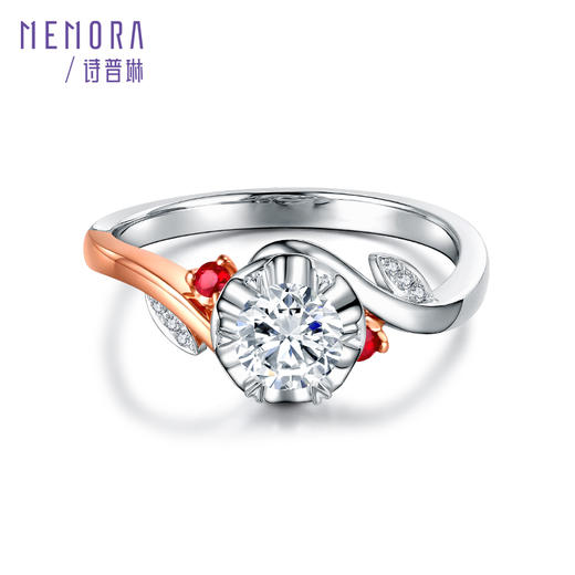 MEMORA诗普琳诗普琳珠宝玫瑰誓约18K金钻石戒指婚戒DR2156 商品图5