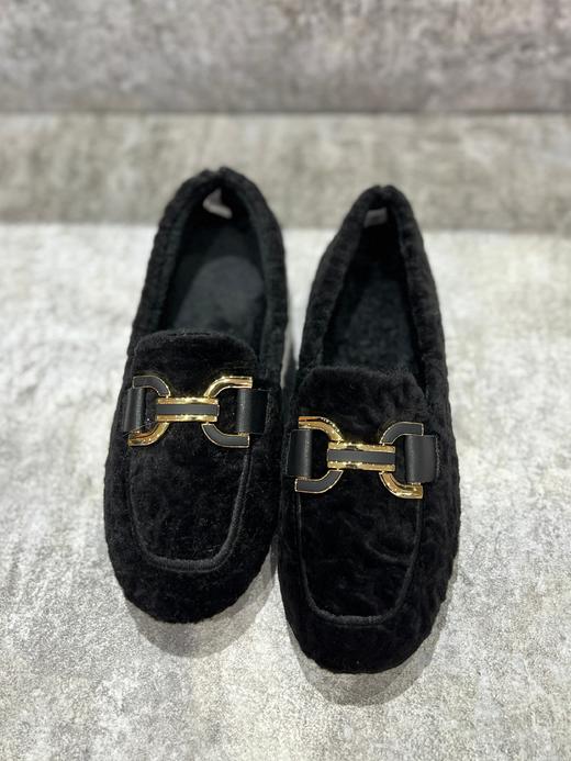 IUIU SECOND 新款加绒深口毛毛一脚蹬乐福鞋U23AM11771 商品图2