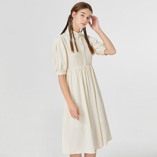 famecoco范可儿修身文艺裙子高级感女春秋翻领气质衬衫裙超仙F211FA119 商品图4