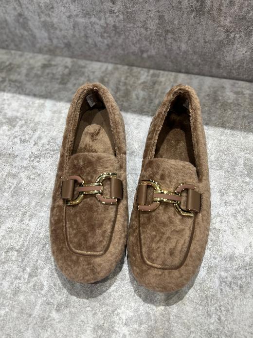IUIU SECOND 新款加绒深口毛毛一脚蹬乐福鞋U23AM11771 商品图4