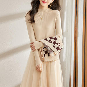 拼接网纱时尚马甲背心裙子两件套1116 商品图2