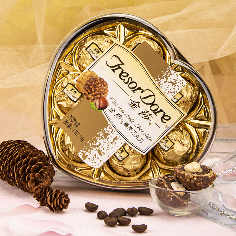 金莎榛果巧克力100g爱心礼盒装