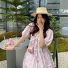 金蘑菇菇【夏至未至】立体感气质小花花v领连衣裙 商品缩略图1